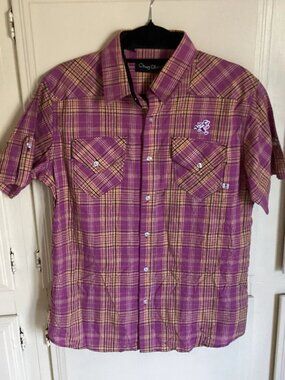 PLAY CLOTHS Plaid Casual Button Up 100% Cotton Men’s Medium